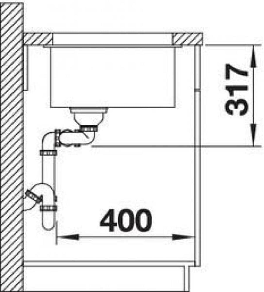 BLANCO SUBLINE 430/270-U | SILGRANIT anthrazit | Einbauart: Unterbau | Hauptbecken links | ohne Abla