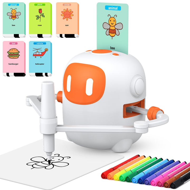 Roboter Kinder, Zeichenroboter für Kinder mit Sprachfunktion - 100 Karten und Stiften für Kinder Ab