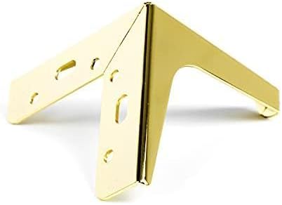 P17 - Siena | Set 4 Füsse + 16 Schrauben | Glänzendes Gold | Höhe 15 cm | Beine für Sofas, Möbel, Sc
