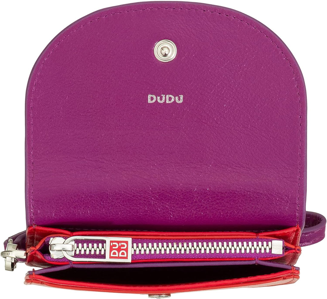 DUDU Damen-Portemonnaie aus Leder fürs Handgelenk, kleines fabiges Damen-Portemonnaie mit Münzfach,
