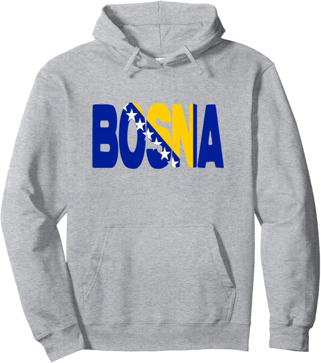 Bosnien Herzegowina Flagge Wort Buchstaben Bosna Pullover Hoodie