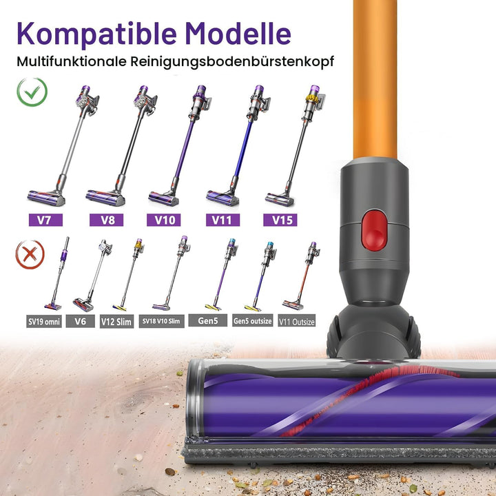 Elektrische Bürste kompatibel für Dyson V7 V8 V10 V11 V15，Ersatzteil Direktantrieb Reiniger Kopf Tur
