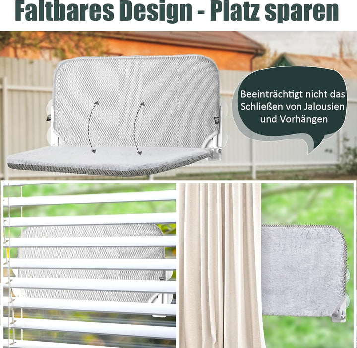 GUUSII HOME Katzen Hängematte Fensterliege Fenster Katzenbett Katzenhängematte Klappbar Fensterplätz