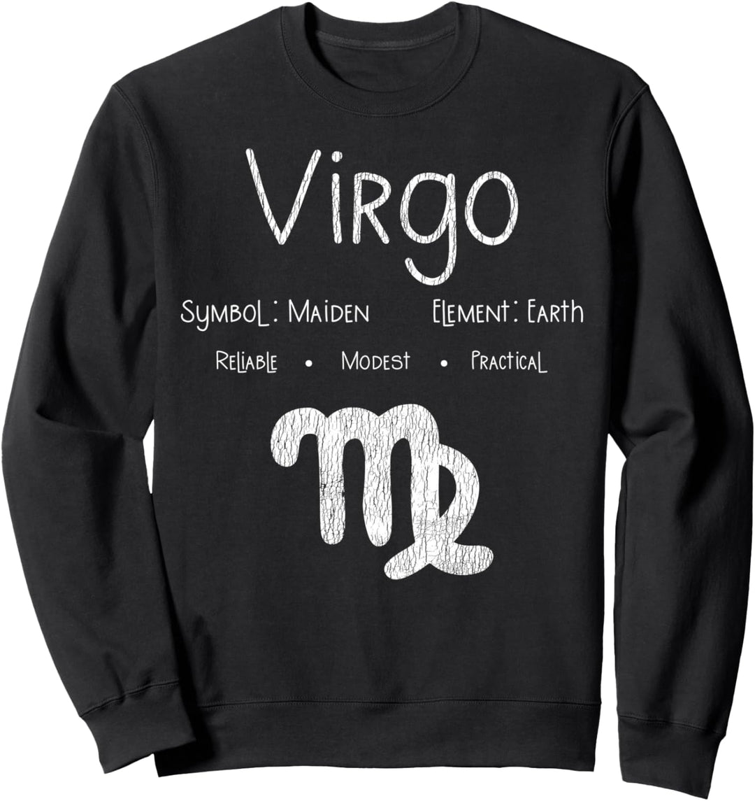 Vintage Jungfrau Geburtstag Horoskop Sternzeichen Astrologie Bday Sweatshirt