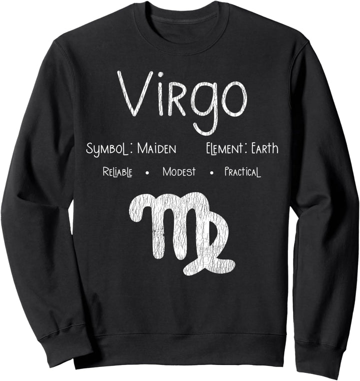 Vintage Jungfrau Geburtstag Horoskop Sternzeichen Astrologie Bday Sweatshirt