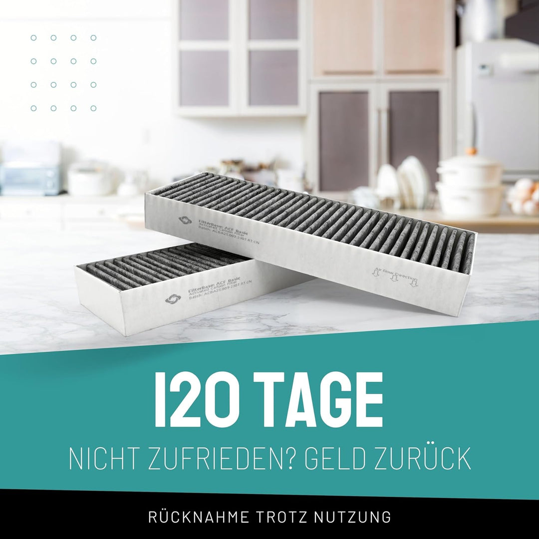 D&D Living® Aktivkohlefilter für Bora Basic BAKFS Umluft Filter | Aktivkohlefilterset (2 Stück Kohle