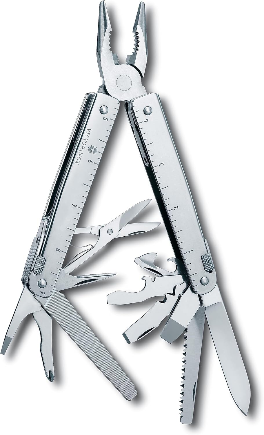 Victorinox Multifunktionstool, Swiss Tool X Plus, Taschen Werkzeug, 38 Funktionen, Kombi-Spitzzange,