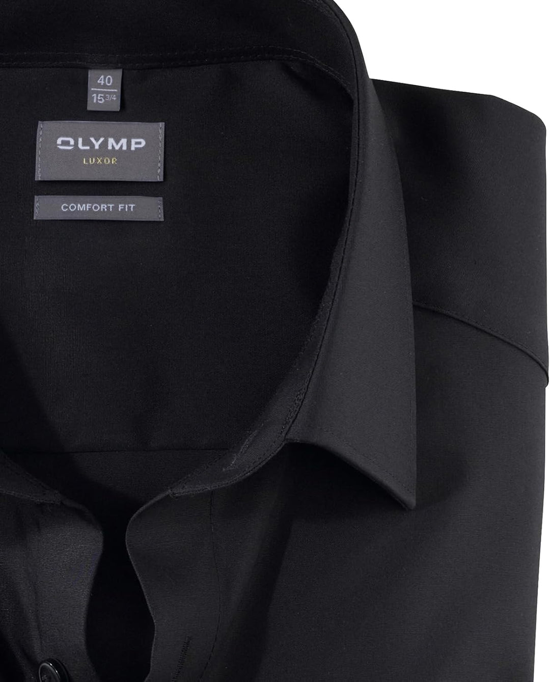 OLYMP Herren Oberhemd Langarm Hemd,einfarbig,Einfarbig,Comfort fit,New Kent 36 Schwarz 68, 36 Schwar