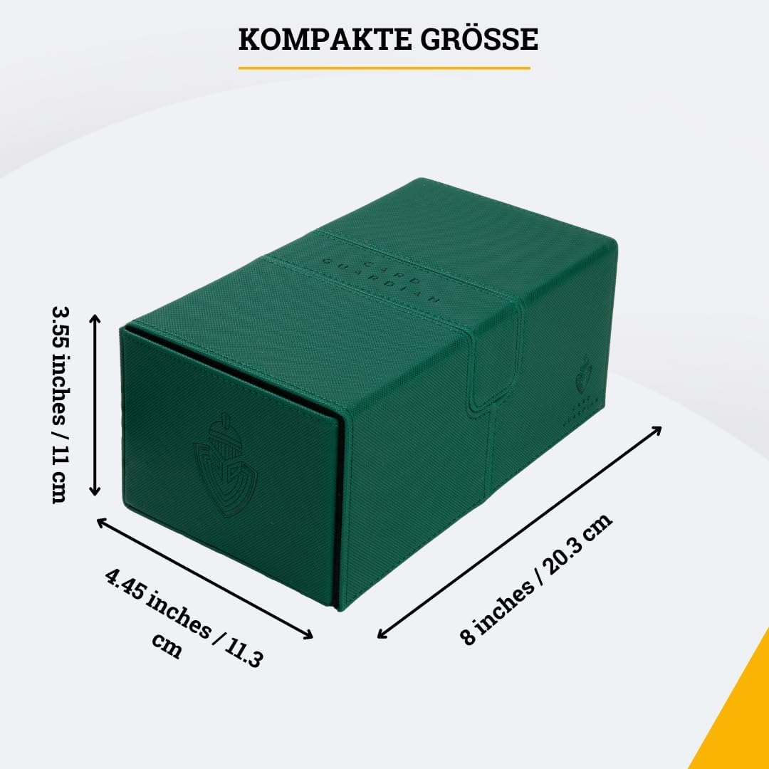 Card Guardian - Premium Deck Sammelkarten Box für 200 Karten Sammelkartenspiele TCG (Grün), Grün