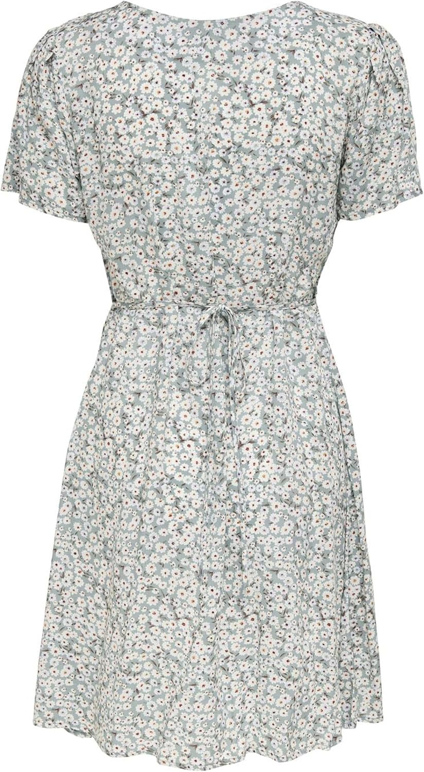 ONLY Female Kleid ONLEVIDA Kurzes Kleid XS Gray Mist/Aop:flower, XS Gray Mist/Aop:flower