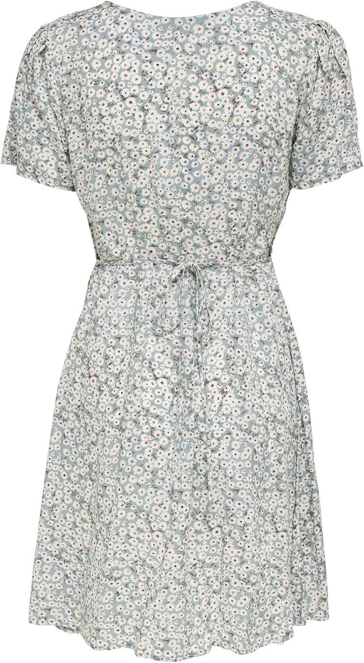 ONLY Female Kleid ONLEVIDA Kurzes Kleid XS Gray Mist/Aop:flower, XS Gray Mist/Aop:flower
