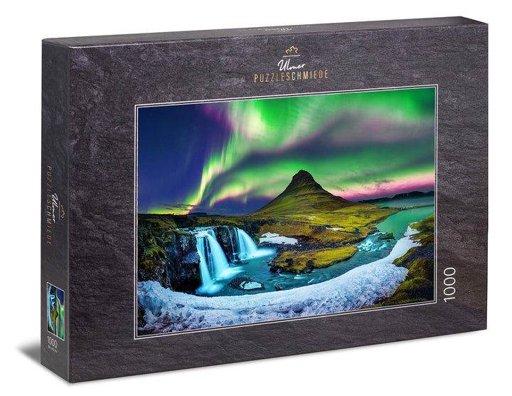Ulmer Puzzleschmiede - Puzzle „Berg & Licht“ – Klassisches 1000 Teile Puzzle – Puzzlemotiv der Polar