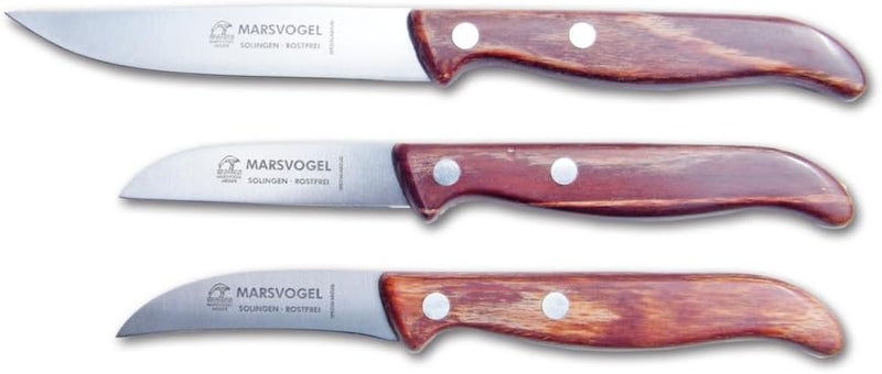 Marsvogel Küchenmesser 3er Set - Holz