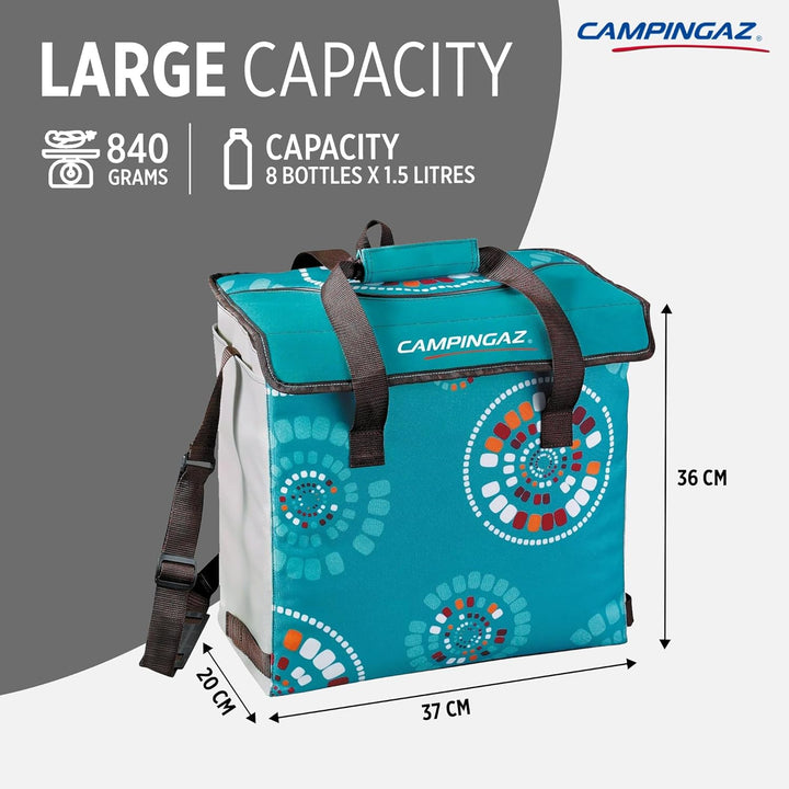 Campingaz Kühltasche Ethnic MiniMaxi 29 l, Blau/Türkis-Grau