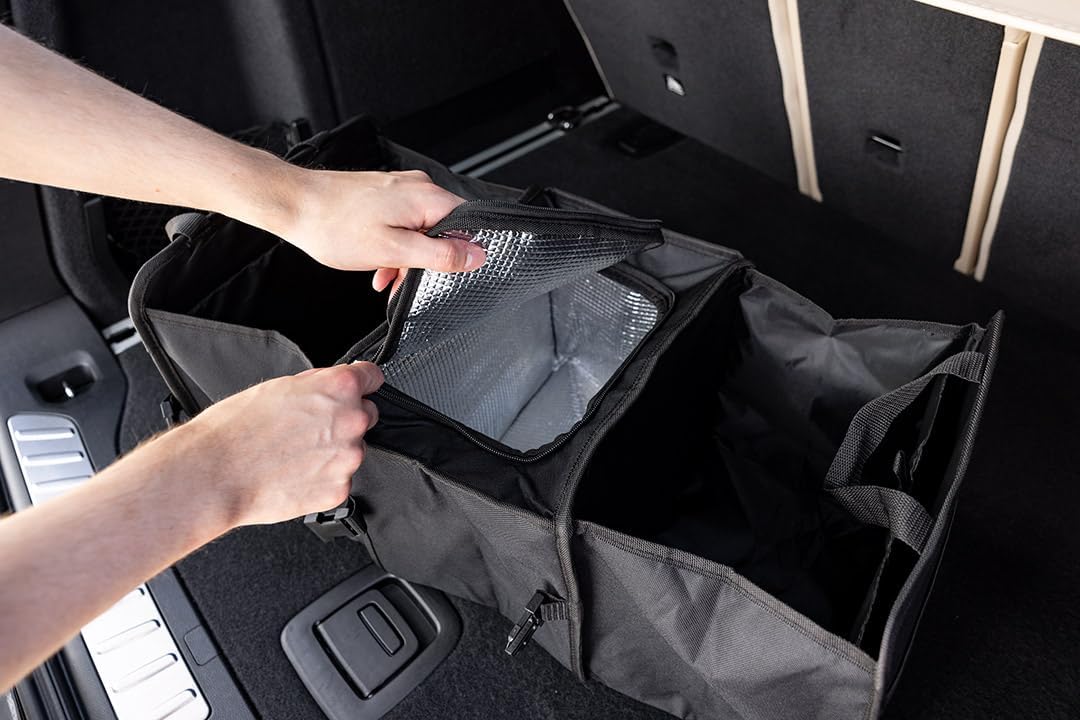 NEO TOOLS Auto Organizer mit Thermofach Modell 11-472 – Faltbarer Kofferraum Organizer für Einkäufe