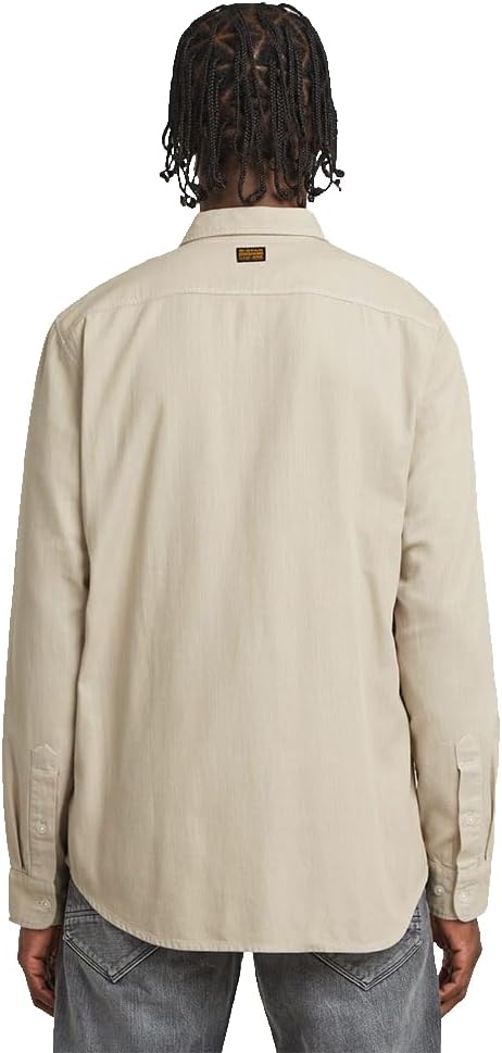 G-STAR Herren Marine Slim Hemd Shirts (1er Pack) S Beige (Dk Brick Gd D24963-d454-d848), S Beige (Dk