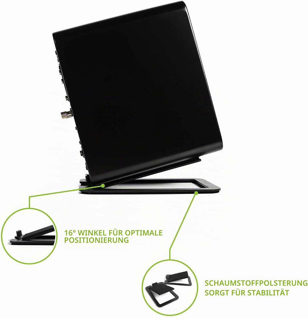 Kanto-S4 Desktop Lautsprecher-Ständer für mittlere Lautsprecher Black, Black