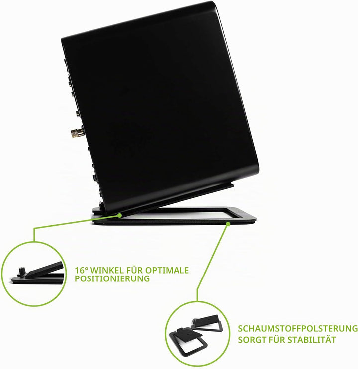 Kanto-S4 Desktop Lautsprecher-Ständer für mittlere Lautsprecher Black, Black