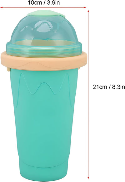 Slushy Maker Silikon Cup inkl. Strohhalm-Löffel 300ml | Magic Eisbecher für Slush Eis | Frozen Slush