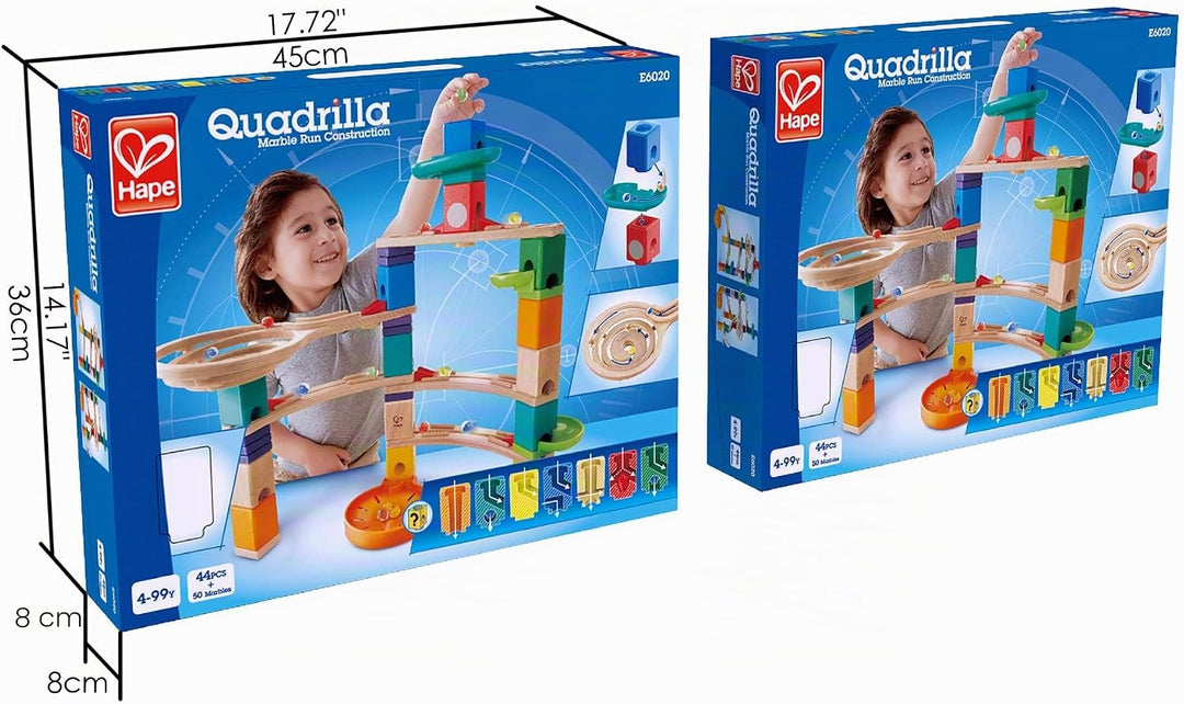 Hape Quadrilla Cliffhanger Murmelbahn aus Holz , zur Förderung der STEM/MINT-Fähigkeiten, ab 4 Jahre