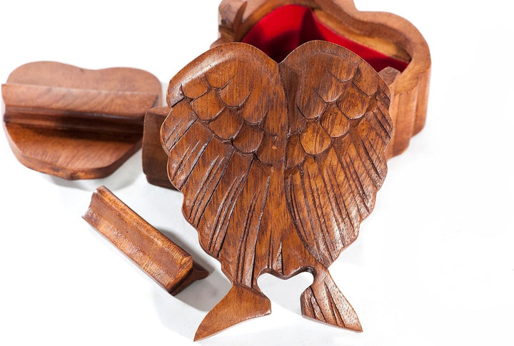 Windalf Glücks Geschenk Schmuckdose Kila 11 cm Engelsflügel Geschenkbox Handarbeit aus Holz