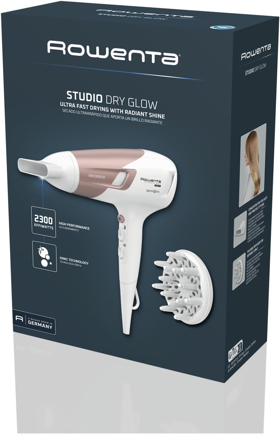 Rowenta CV5830 Studio Dry Haartrockner | 2100 Watt | 3 Temperatur- und 2 Geschwindigkeitsstufen | Io
