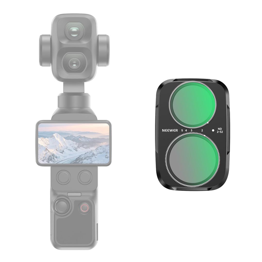 NEEWER Variabler ND 2-32 Filter kompatibel mit DJI Osmo Pocket 4P, Schwarz