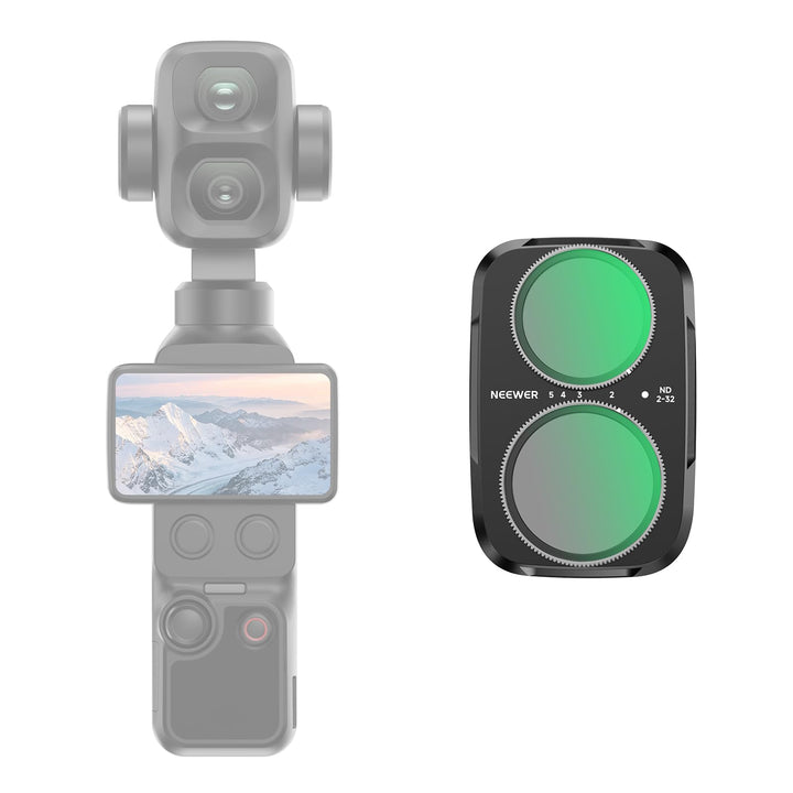NEEWER Variabler ND 2-32 Filter kompatibel mit DJI Osmo Pocket 4P, Schwarz