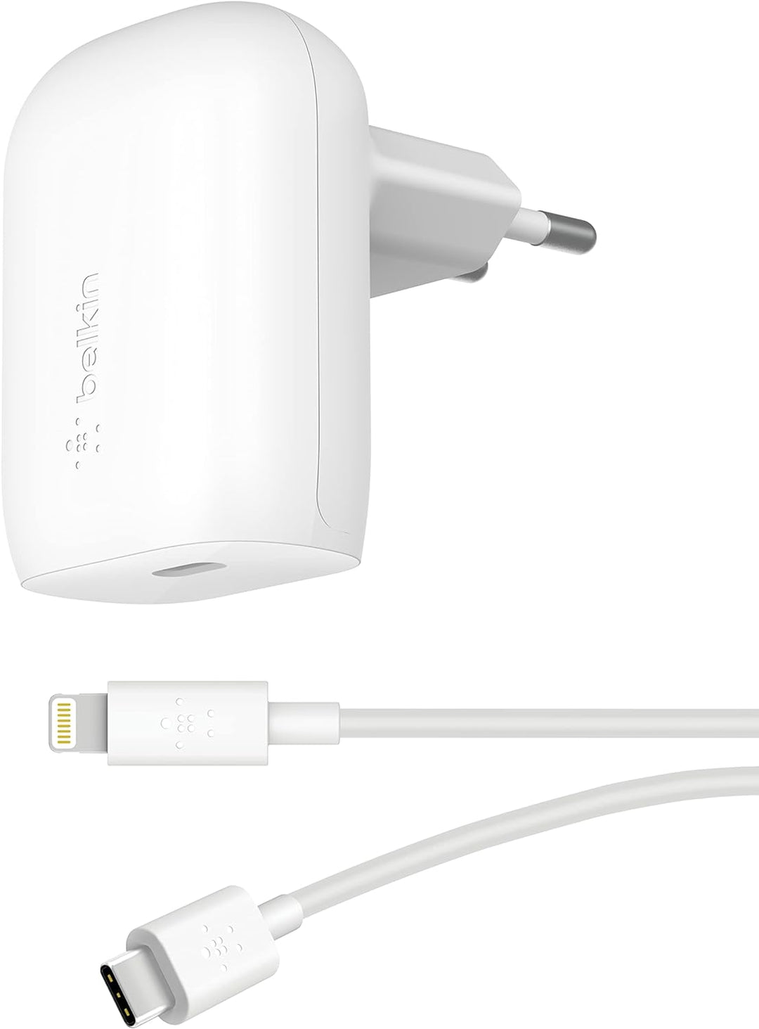 Belkin 30-W-USB-C-Ladegerät mit USB-C/Lightning-Kabel, PPS, PowerDelivery, USB-IF-zertifiziert PD 3.