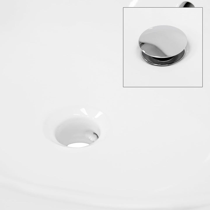 ML-Design Waschbecken aus Keramik Weiss glänzend 57x19,5x48,5cm Oval Einbauwaschbecken mit Hahnloch