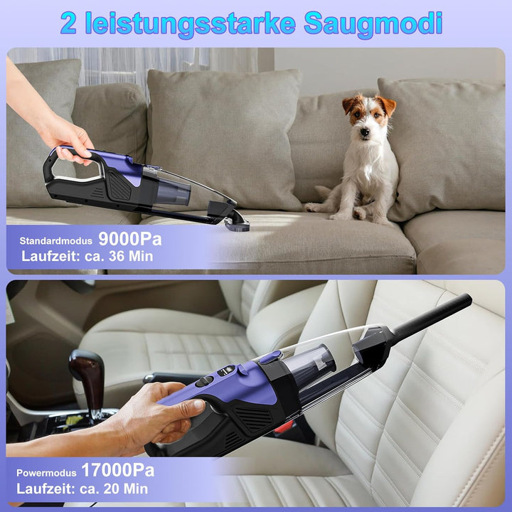 Handstaubsauger Akku 17000Pa Handstaubsauger Kabellos Autostaubsauger Stark Mini Staubsauger Tragbar