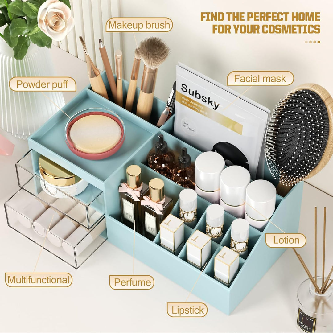 Subsky Make up Organizer mit Schubladen, Multifunktion Schminktisch Organizer Einfache Aufbewahrung
