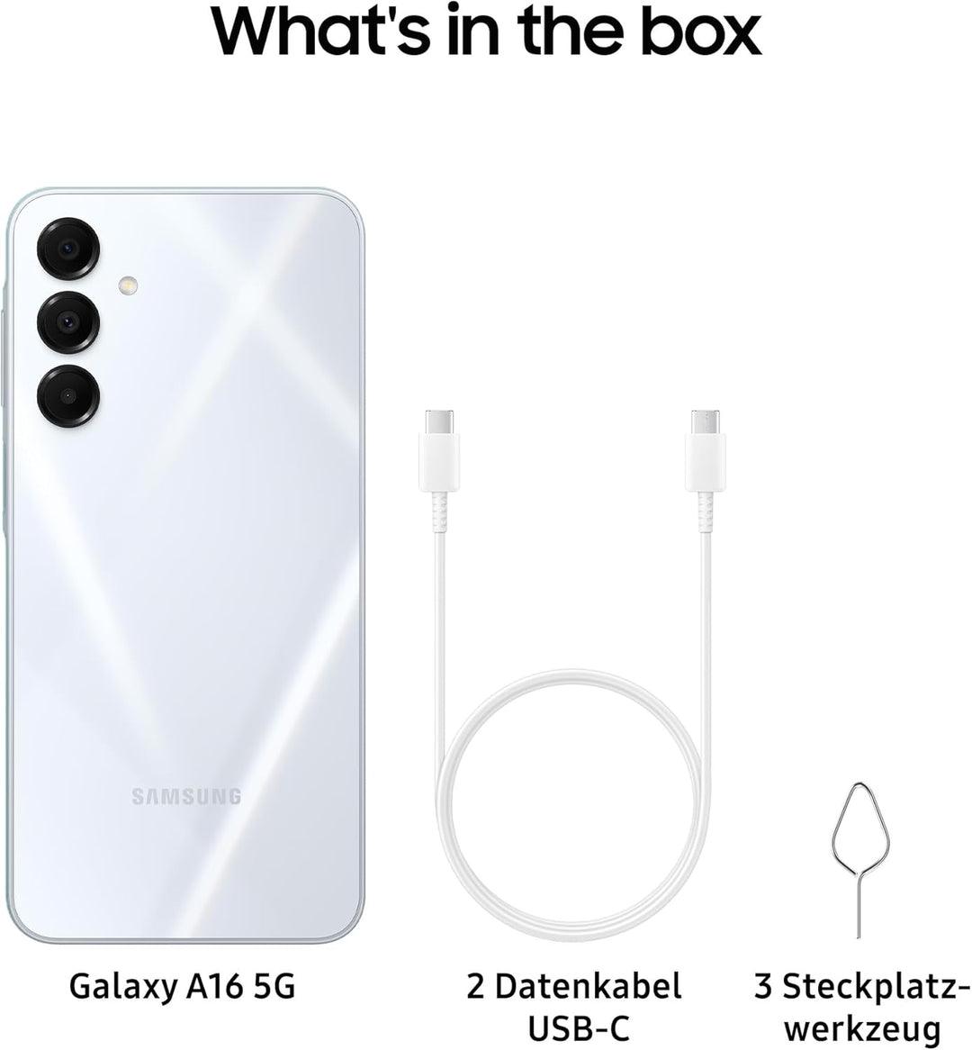 Samsung Galaxy A16 5G Smartphone ohne Vertrag, Handy mit Android, 50-MP-Hauptkamera, 16,91 cm / 6,7"