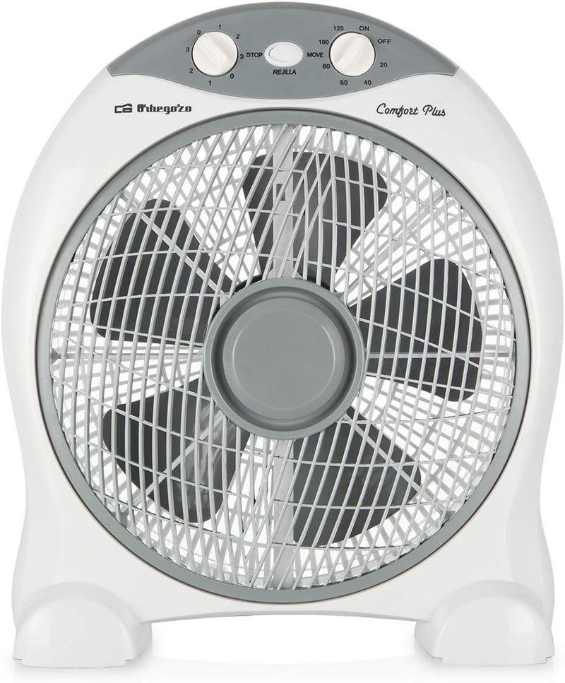 Orbegozo BF 1030 - Ventilator mit 5 Blättern, 3 Geschwindigkeiten, Timer, Umkippschutz, 45 W
