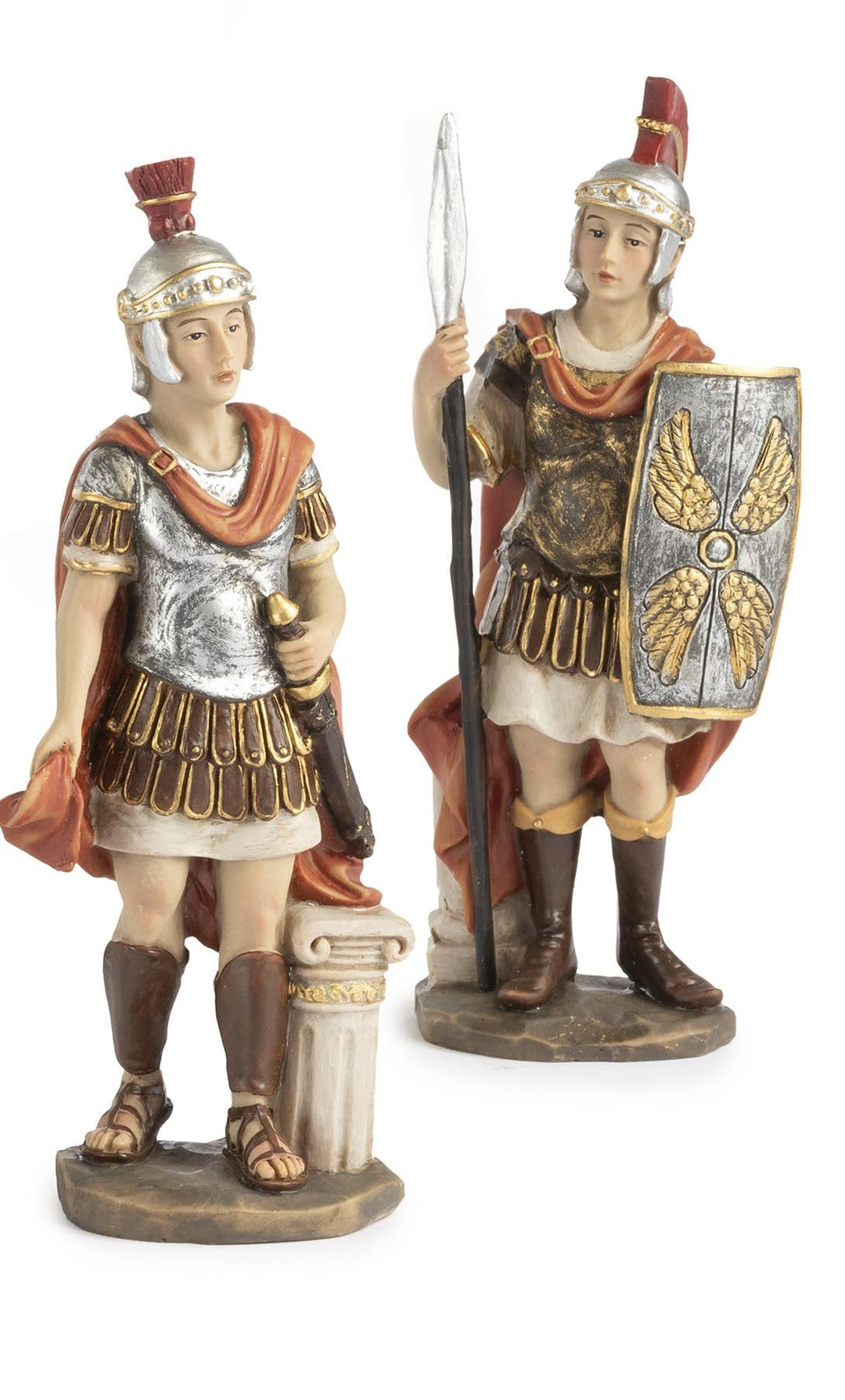 2 Stück sortiert Soldat römischer Zenturione 15,8 cm aus Kunstharz, Figuren für Krippe, Sammeln