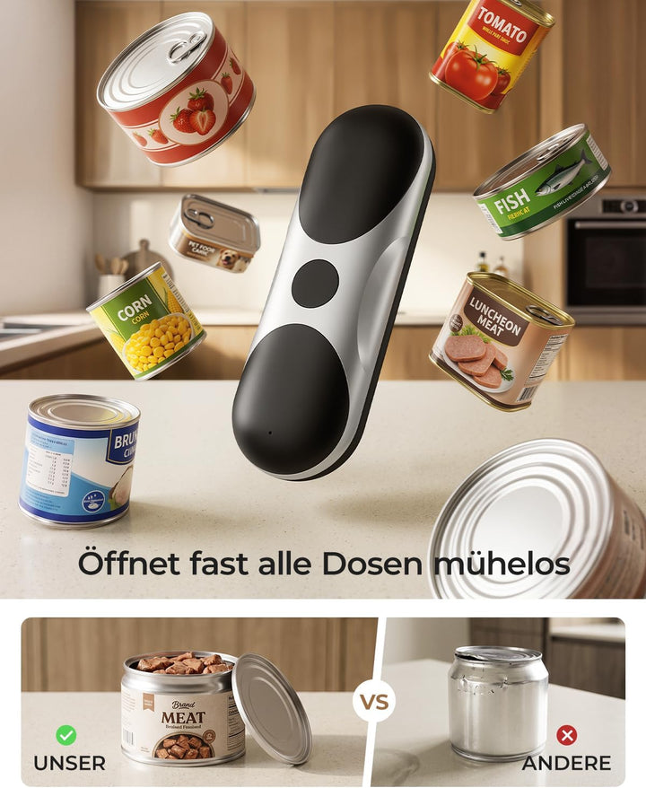 Dosenöffner Elektrisch Schwarz-silber, Schwarz-silber