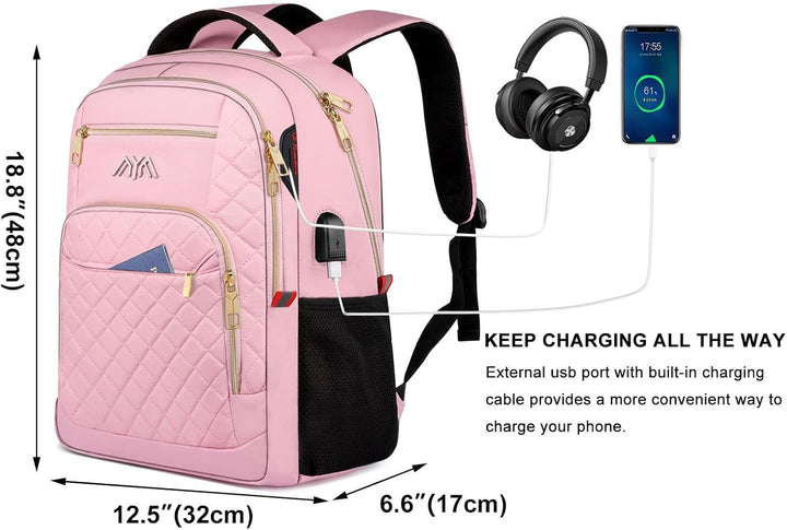 YAMTION Schulrucksack Mädchen Teenager, Rucksack Schule Laptop Rucksack für Damen Daypacks für 15.6