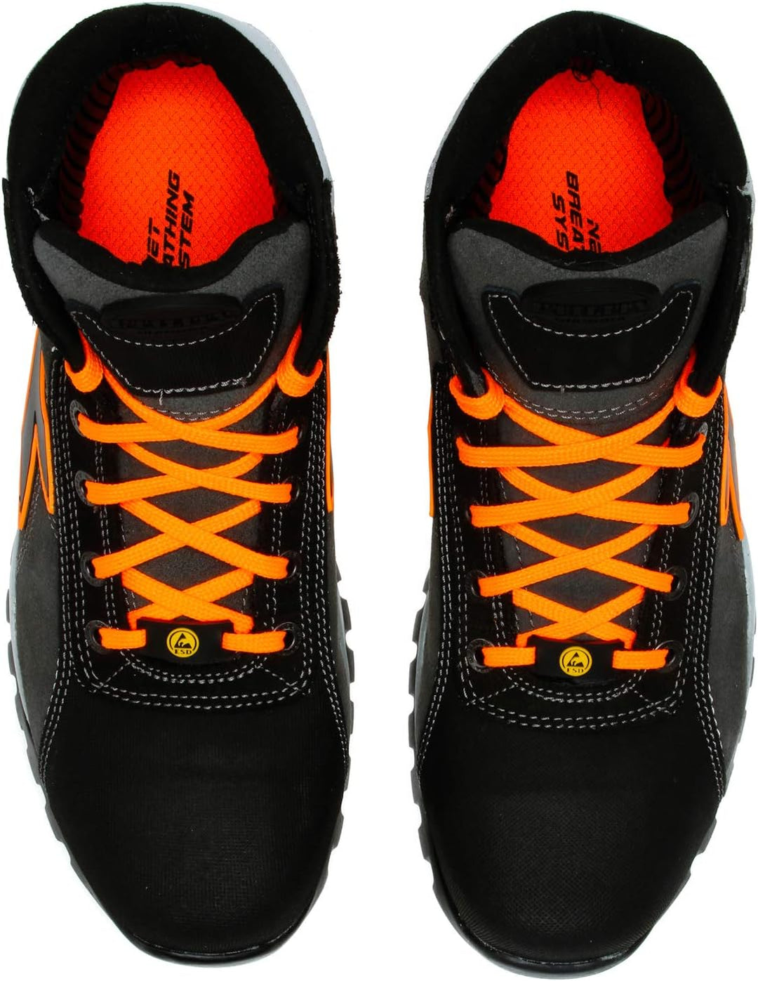 Diadora Glove Net Herren Glove NET MID PRO S3 HRO SRA ESD 35 EU Asphalt Orange Fluo, 35 EU Asphalt O