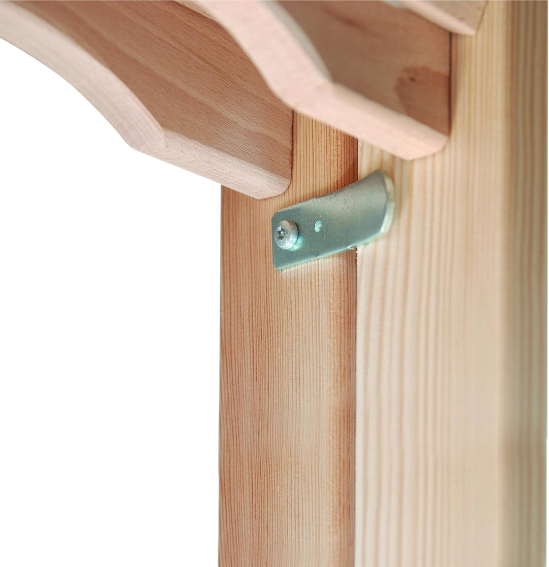 Hymer Holz Sprossenstehleiter 2x4 Sprossen (Leiter beidseitig begehbar, Spreizsicherung, stabiler Ei