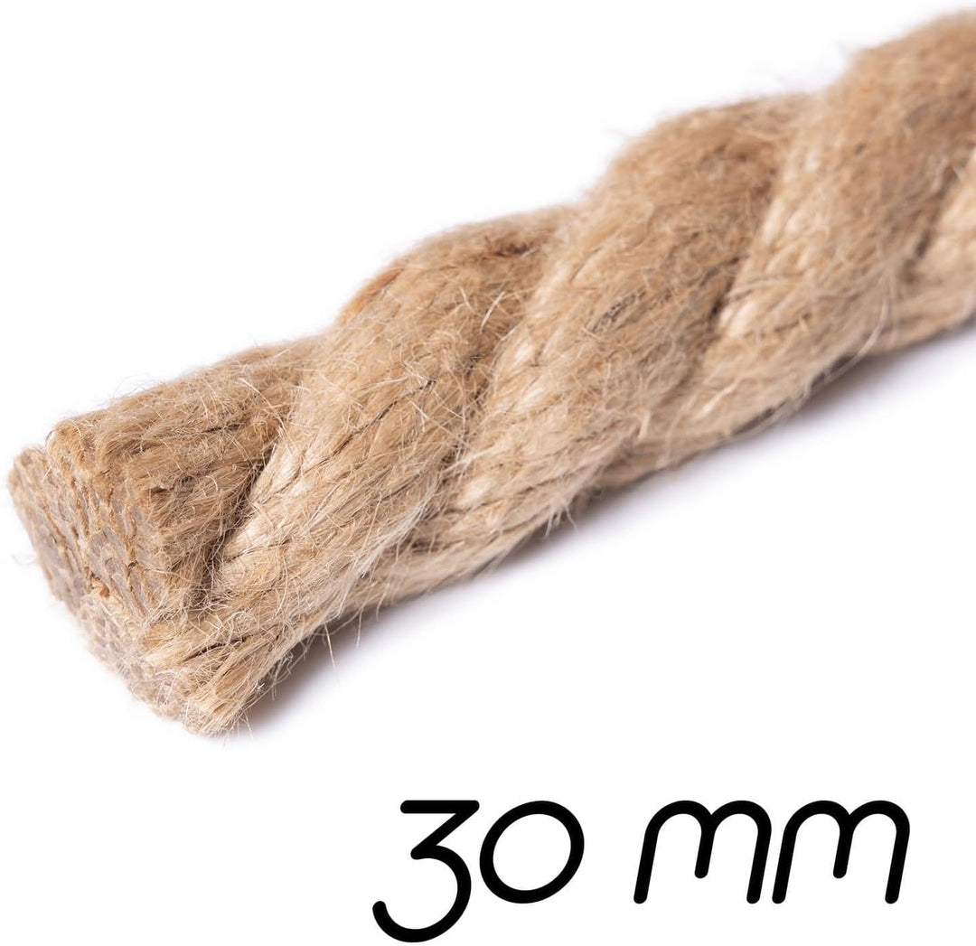 BooGardi Juteseil in Verschiedene Stärken und Längen · Ø 30mm Länge 30m · Naturware zum Basteln · Ma