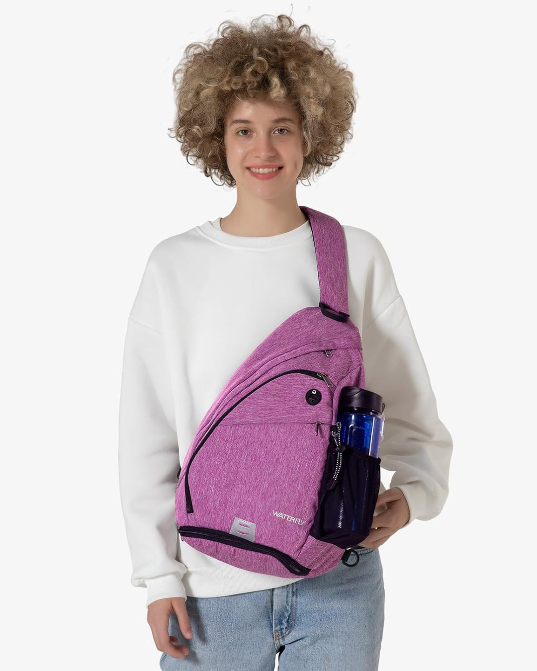 WATERFLY Sling Bag Crossbody Backpack Schulterrucksack mit verstellbarem Schultergurt Perfekt für Ou