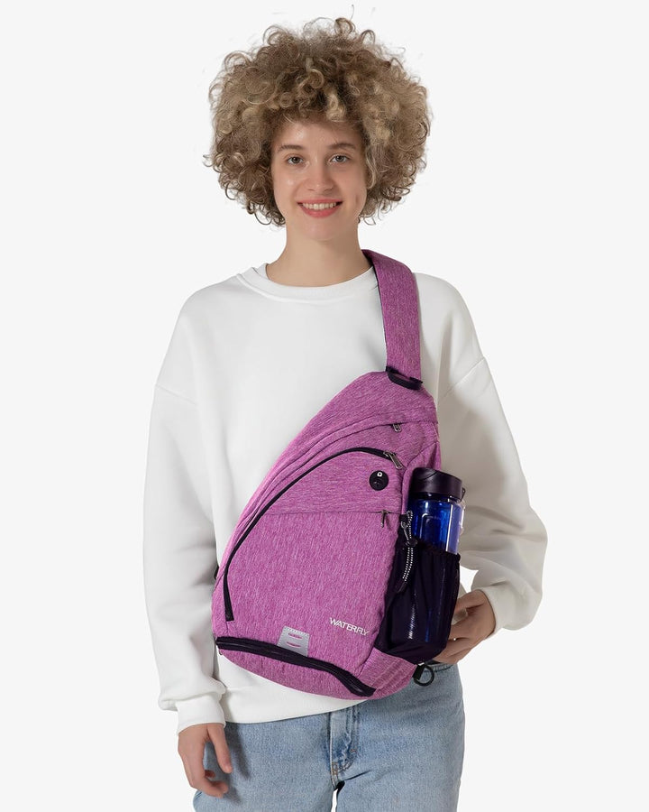 WATERFLY Sling Bag Crossbody Backpack Schulterrucksack mit verstellbarem Schultergurt Perfekt für Ou