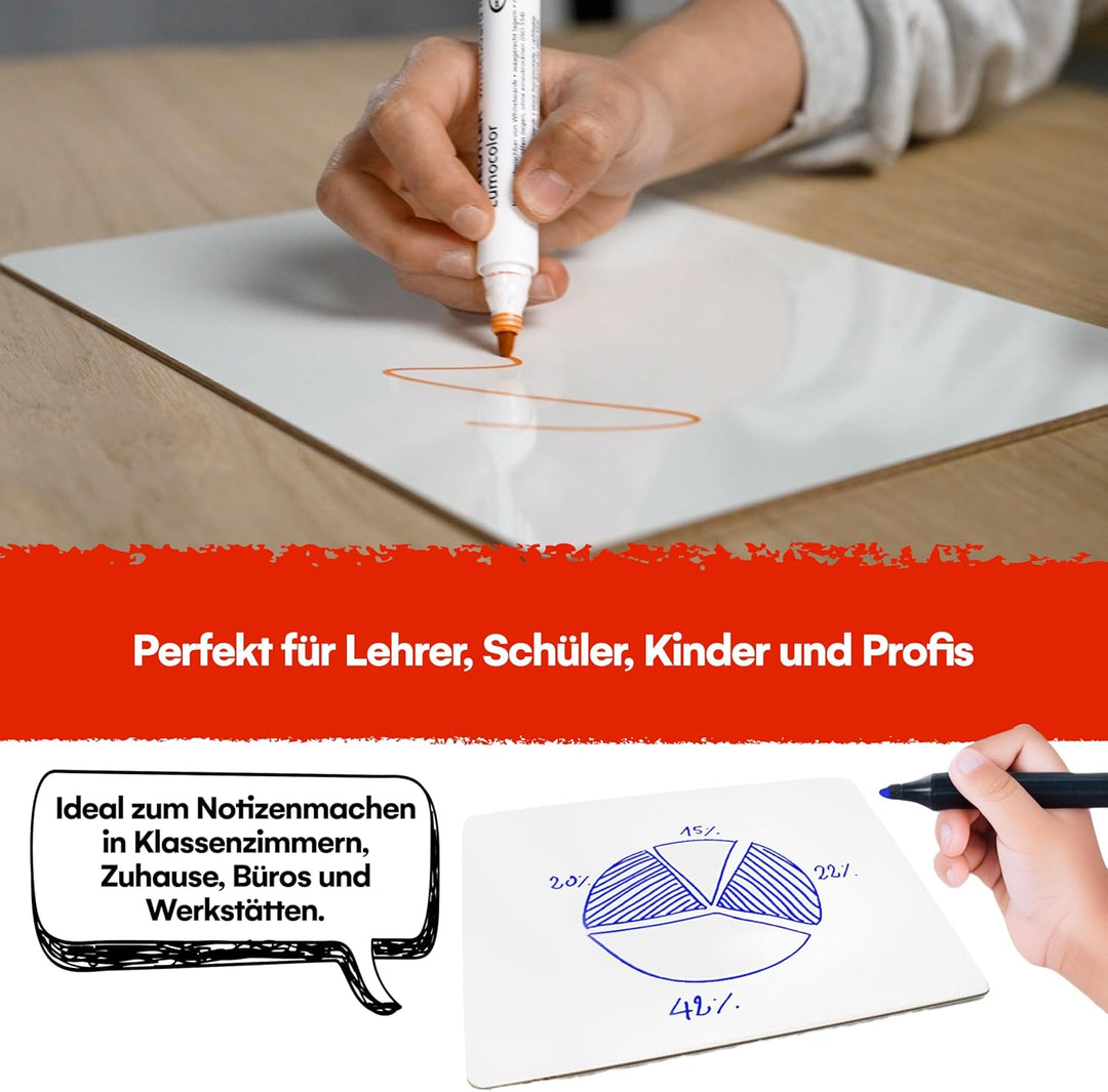 Dry Erase Lapboards | 9 x 12 inch Large Whiteboard | White Board Set | Great for Teachers, Students,