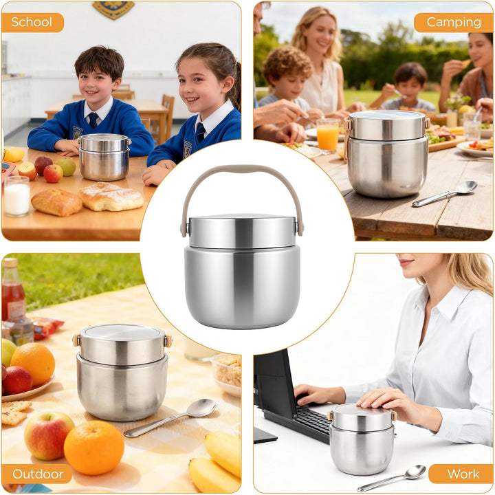 AiQInu Thermos-Lebensmittelbehälter für Erwachsene 1,2 l, Isolierter Edelstahl-Lunchbehälter mit Löf