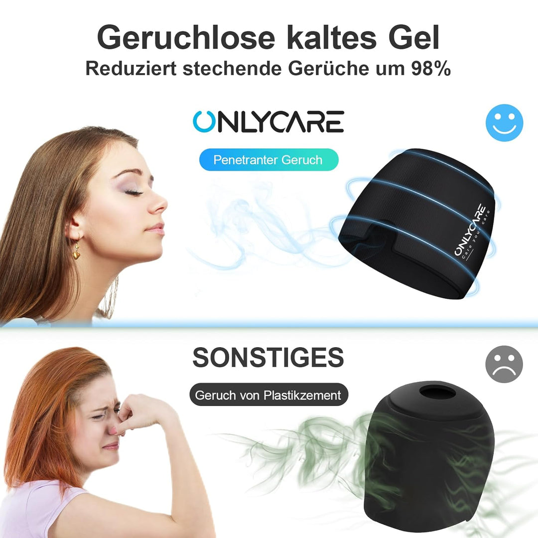 ONLYCARE Migräne Maske Migräne Mütze Migräne Relief Cap, Headache Relief Hat Kühlmaske Kühlmütze Kop