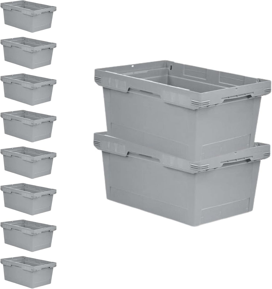 PROREGAL SuperSparSet 10x Conical Mehrweg-Stapelbehälter Grau | HxBxT 27,3x40x60cm | 47 Liter | Lage