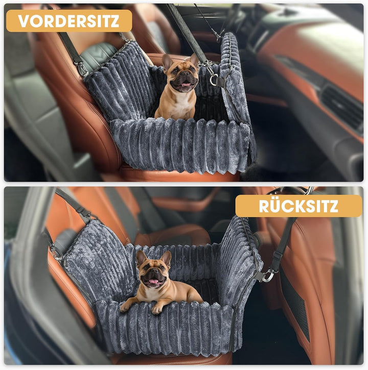MIXJOY Hunde Autositz für kleine bis mittlere Hunde, Waschbarer Ansteckbare Leine verdickter Memory-