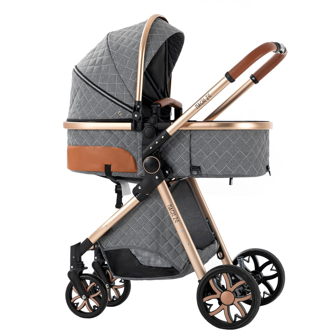 Prokoke Kinderwagen 3 in 1, Kinderwagen Set Einem Klick Faltbar, Kombikinderwagen 3 in 1 mit Umkehrb