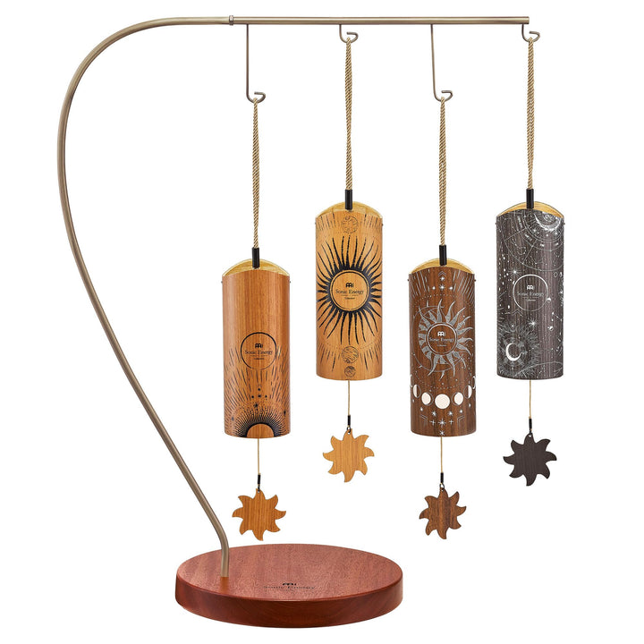 Sonic Energy Cosmic Bamboo Chime Set – 4 Klangspiele in Tagszeiten-Stimmung, 432 Hz – Für Meditation