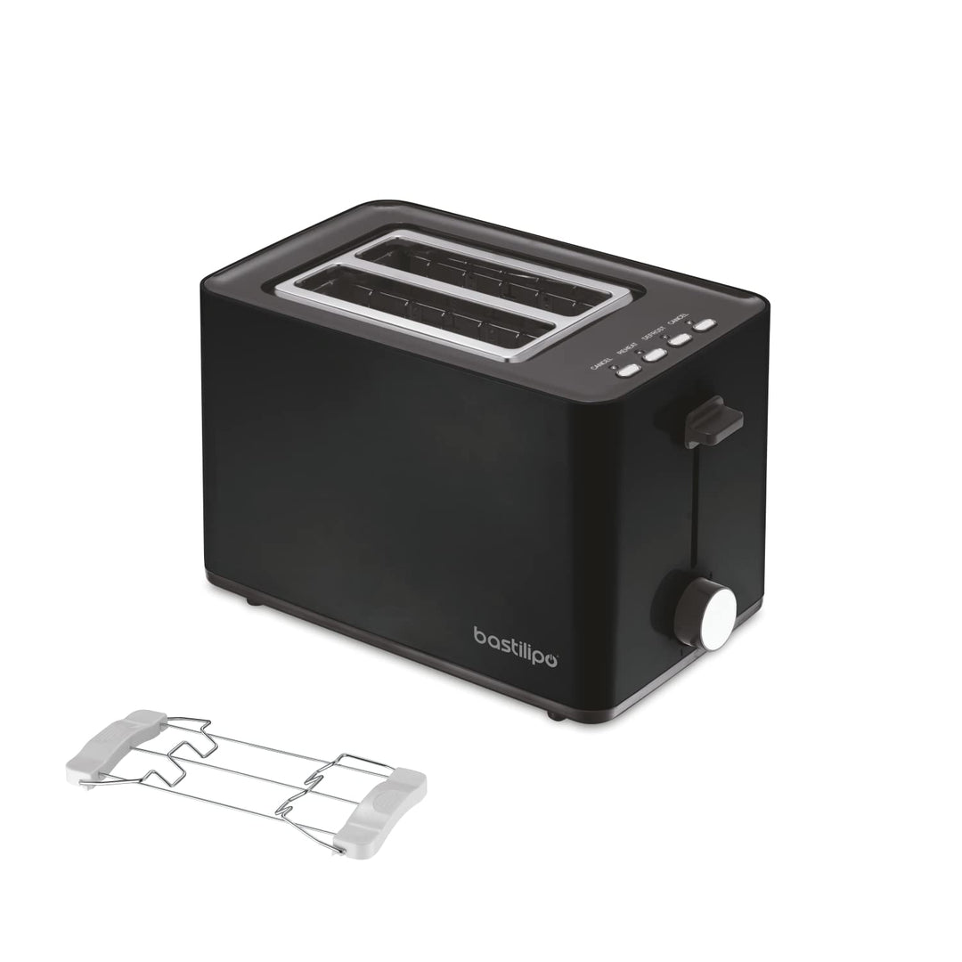 Firefox DB850 Toaster, Schwarz, 2 Brotschlitze, 850 W, Auftaufunktion, Krümelschublade Schwarz DN850